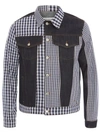 Jw Anderson Gingham Patchwork Denim Jacket In Purple