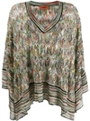 MISSONI ABSTRACT PATTERN KNIT PONCHO