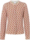 BURBERRY MONOGRAM PRINT MERINO WOOL CARDIGAN