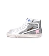 GOLDEN GOOSE Slide Sneakers in White Check/Pink Star