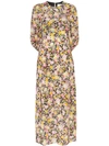 LES RÊVERIES LES REVERIES PSYCHEDELIC MEADOW FLORAL PRINT MIDI DRESS - 多色