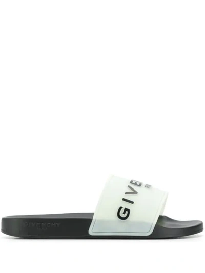 Givenchy Glow-in-the-dark Rubber Slide Sandals In White