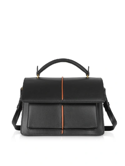 Marni Smooth Leather Top Handle Attaché Bag In Black