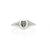 NO 13 Mini Wolf Signet Ring Silver