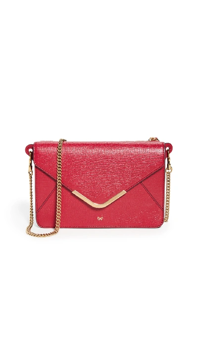 Anya Hindmarch Postbox Wallet On Chain In Carmine