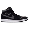Nike Men's Air Jordan Retro 1 Mid Premium Basketball Shoes In Black