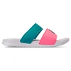 Nike Women's Benassi Duo Ultra Slide Sandals From Finish Line In White/pink