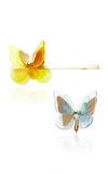 ZIMMERMANN BUTTERFLY GOLD-PLATED RESIN HAIR CLIPS,761760