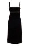 BROCK COLLECTION GROSGRAIN-TRIMMED VELVET MIDI DRESS,761789