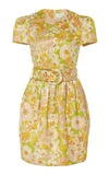 ZIMMERMANN BELTED FLORAL-PRINT COTTON AND SILK-BLEND DRESS,761950