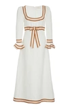 ZIMMERMANN GROSGRAIN-TRIMMED LINEN MIDI DRESS,761965