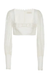 ZIMMERMANN Bow-Detailed Cropped Linen Top,761980