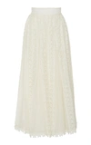 ZIMMERMANN EMBROIDERED LINEN-LACE MAXI SKIRT,762005