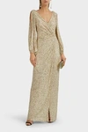 JENNY PACKHAM Ida Cold-Shoulder Sequined Gown,775709