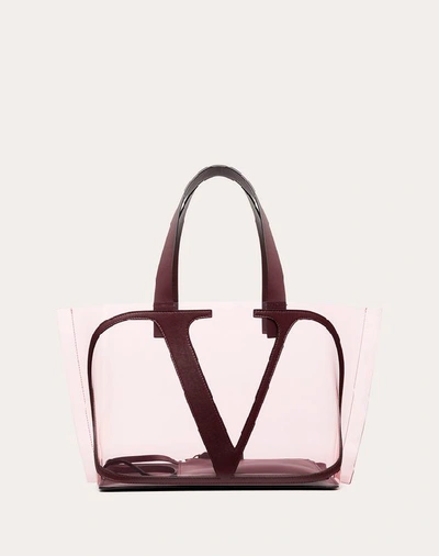 Valentino Garavani Small Vlogo Colored Polymer Beach Bag In Pink