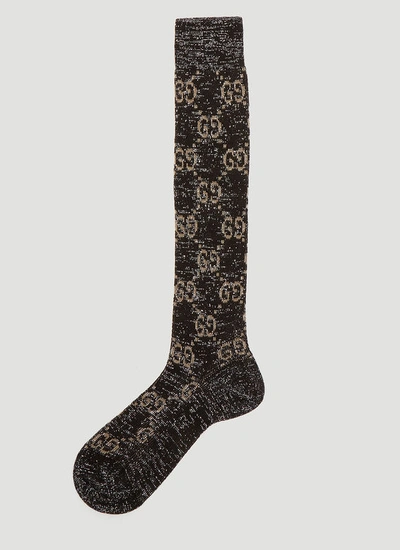 Gucci Lurex Gg Motif Stretch Socks