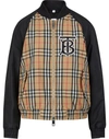 Burberry Monogram Motif Vintage Check Bomber Jacket In Black