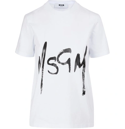 Msgm White Cotton T-shirt
