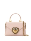 Dolce & Gabbana Women Devotion Small Leather Handbag In Pink