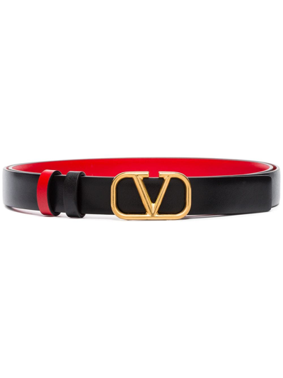 Valentino Garavani Reversible Leather Waist Belt In Red
