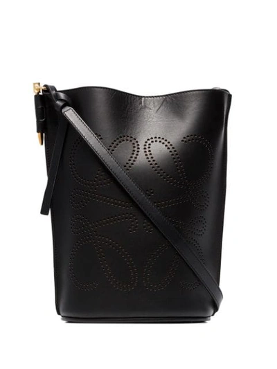 Loewe Gate Anagram Bucket Bag In Black