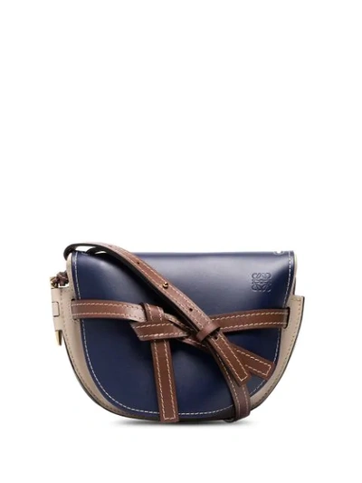 Loewe Gate Small Leather Shoulder Bag In Blue