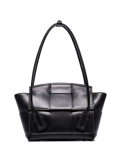 Bottega Veneta Arco Small Leather Shoulder Bag In Black