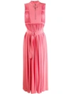 CEDRIC CHARLIER CÉDRIC CHARLIER SLEEVELESS BELTED MAXI DRESS - PINK