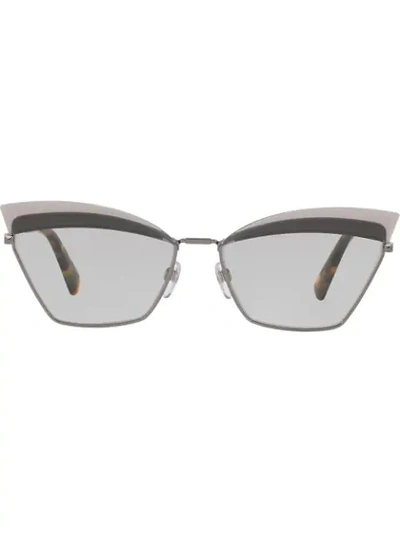 Valentino Cat Eye Ladies Sunglasses Va2030 300587 60 In Grey,gunmetal