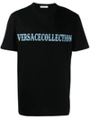 Versace Logo Print T-shirt In Black