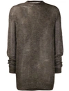 RICK OWENS TRANSPARENT KNITTED SWEATER