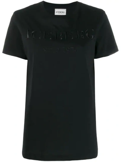 Iceberg Logo Embroidered T-shirt In Black