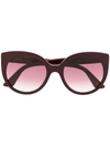 Gucci Cat Eye Sunglasses In Red