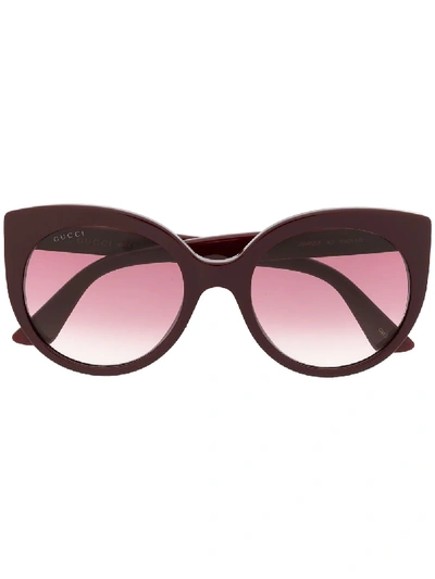 Gucci Cat Eye Sunglasses In Red