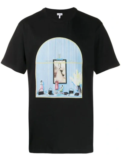 Loewe Window Printed Cotton-jersey T-shirt In Black