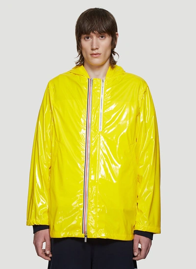Thom Browne Cropped Slicker Parka Jacket In Yellow