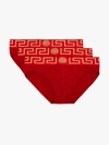 VERSACE VERSACE RED 3 PACK GRECA BORDER COTTON BRIEFS,AU10327AC0005914083499