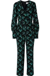 LES RÊVERIES WRAP-EFFECT FLORAL-PRINT SILK CREPE DE CHINE JUMPSUIT