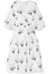 LES RÊVERIES RUFFLE-TRIMMED FLORAL-PRINT COTTON-VOILE WRAP DRESS