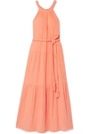 APIECE APART ESCONDIDO BELTED CRINKLED COTTON-VOILE MAXI DRESS