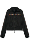 ADAM SELMAN SPORT CRYSTAL-EMBELLISHED SHELL TRACK JACKET