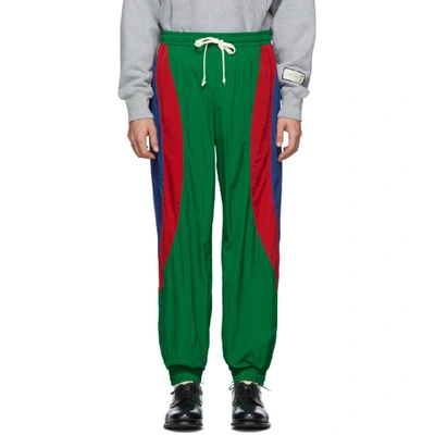 Gucci Men's Geo-print Nylon Track Pants In Green
