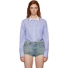 ALEXANDER WANG ALEXANDER WANG BLUE AND WHITE BUTTON DOWN BODYSUIT