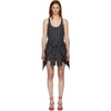 ALEXANDER WANG ALEXANDER WANG BLACK AND GREY POPLIN TIE WAIST BODYSUIT