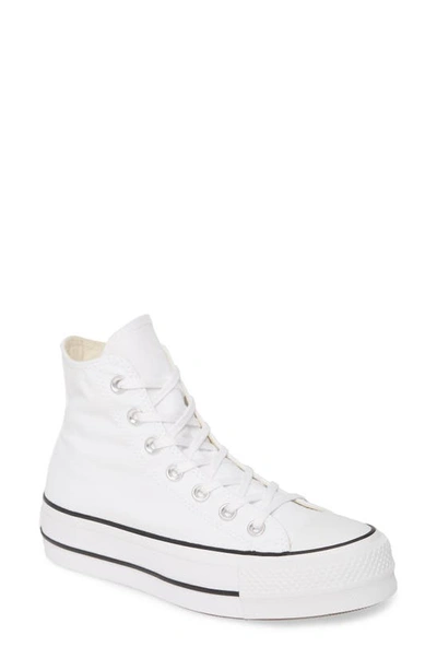 Converse White Chuck Taylor All Star Lift Platform High Sneakers In White/black