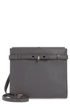 Valextra Brera B-tracollina Textured-leather Shoulder Bag In London Grey