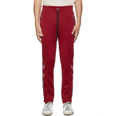 Amiri Contrast Stripe Skinny Track Trousers In Red