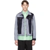 JW ANDERSON JW ANDERSON INDIGO DENIM GINGHAM PATCHWORK JACKET