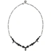 ALEXANDER MCQUEEN SILVER & BLACK SKULL BEAD NECKLACE