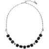 ALEXANDER MCQUEEN ALEXANDER MCQUEEN SILVER AND BLACK SHORT STONE NECKLACE